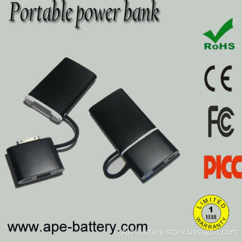 2012 New mini type portable backup battery power bank with Apple MFi